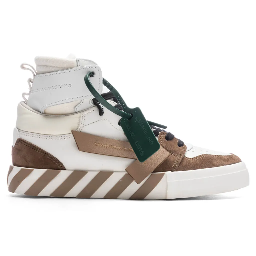 High Top Vulcanized Leather - White/Camel