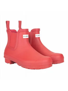 HUNTER Womens Pink Padded Removable Insole Back Pull-Tab Goring Waterproof Original Chelsea Round Toe Block Heel Rain Boots