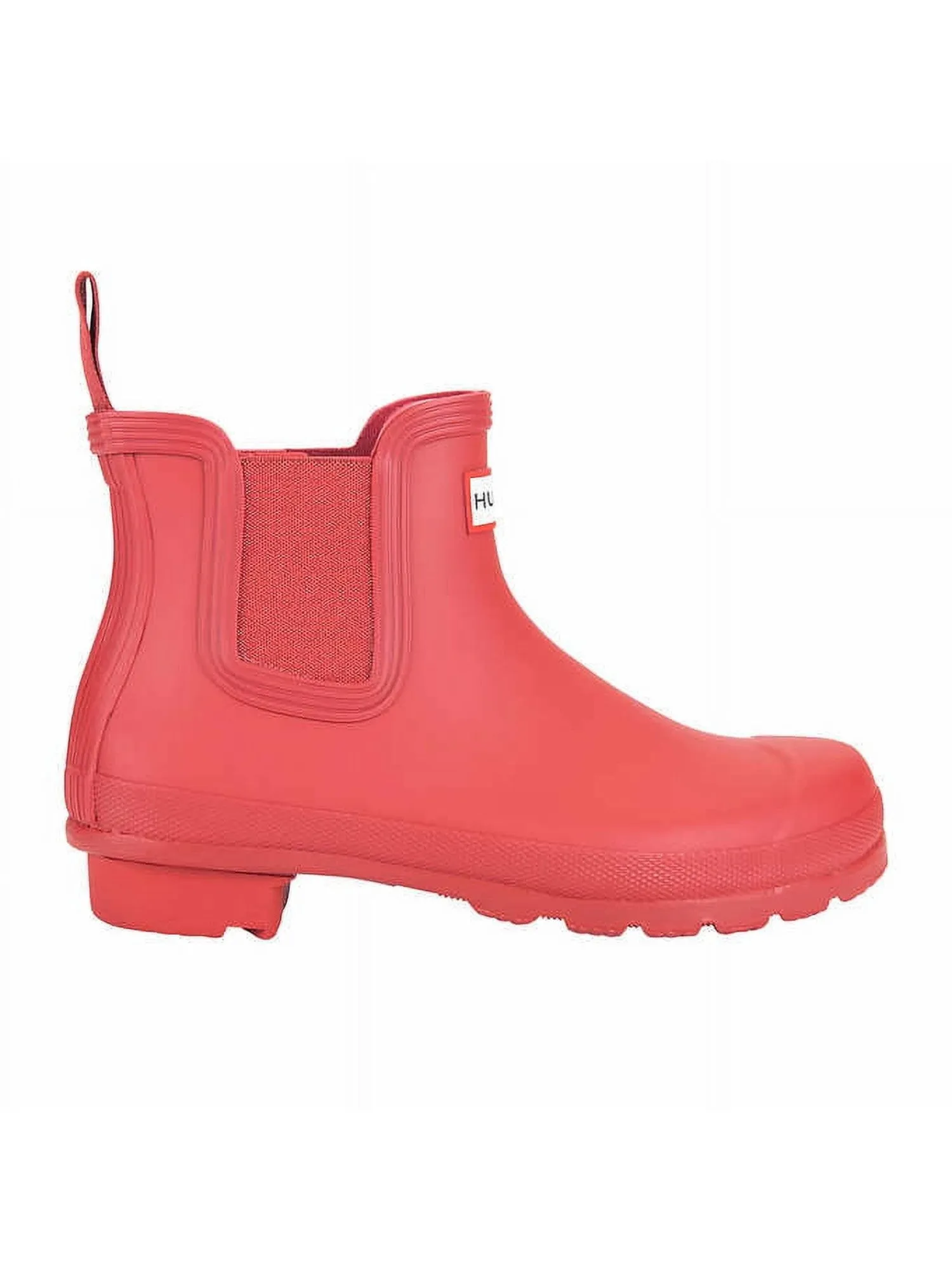 HUNTER Womens Pink Padded Removable Insole Back Pull-Tab Goring Waterproof Original Chelsea Round Toe Block Heel Rain Boots