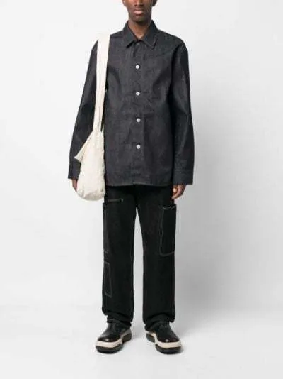 Jil Sander  |Denim Long Sleeves Plain Designers Shirts