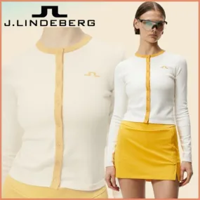 J.LINDEBERG  |Blended Fabrics Long Sleeves Logo Cardigans