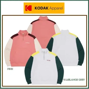 KODAK  |Unisex Street Style Long Sleeves Plain Logo Sweatshirts