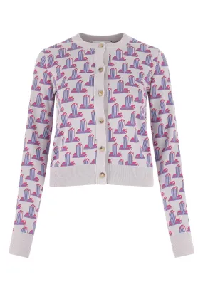 Lanvin Pattern-Intarsia Crewneck Buttoned Cardigan