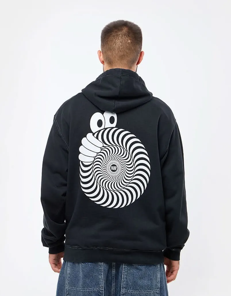 Last Resort AB x Spitfire Swirl Washed Pullover Hoodie - Black