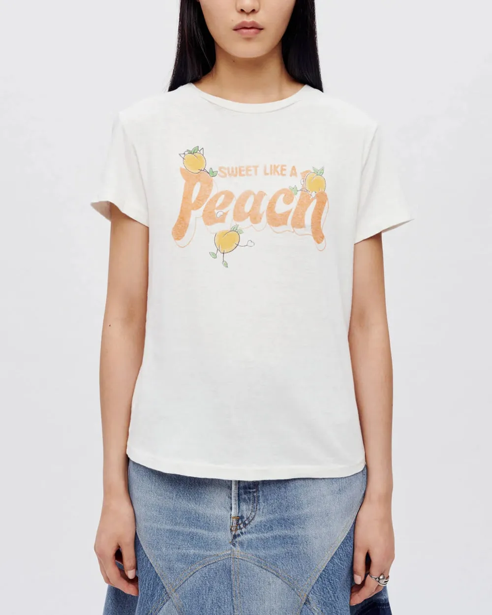 Like A Peach Classic Tee in Vintage White