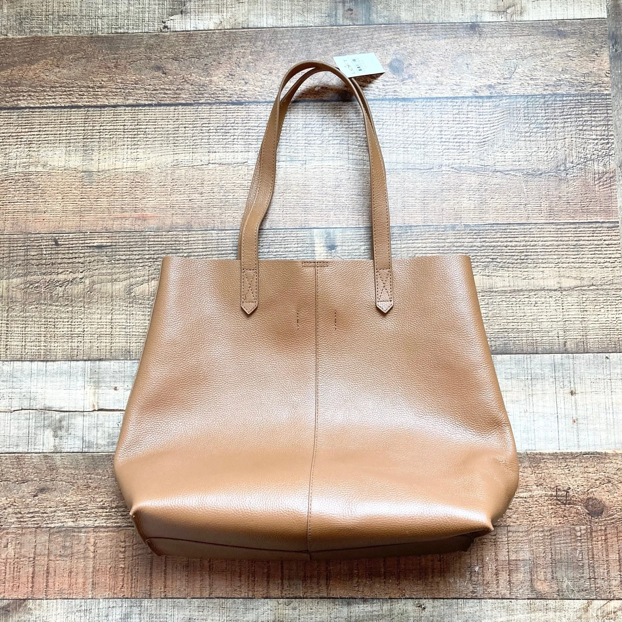 LOFT Cognac Leather Magnetic Closure Tote Bag NWT (sold out online)