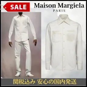 Maison Margiela  |Denim Long Sleeves Plain Cotton Designers Shirts