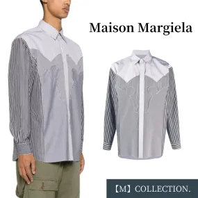 Maison Margiela  |Stripes Long Sleeves Cotton Designers Shirts