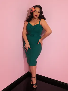 Maneater Wiggle Dress in Spruce Green