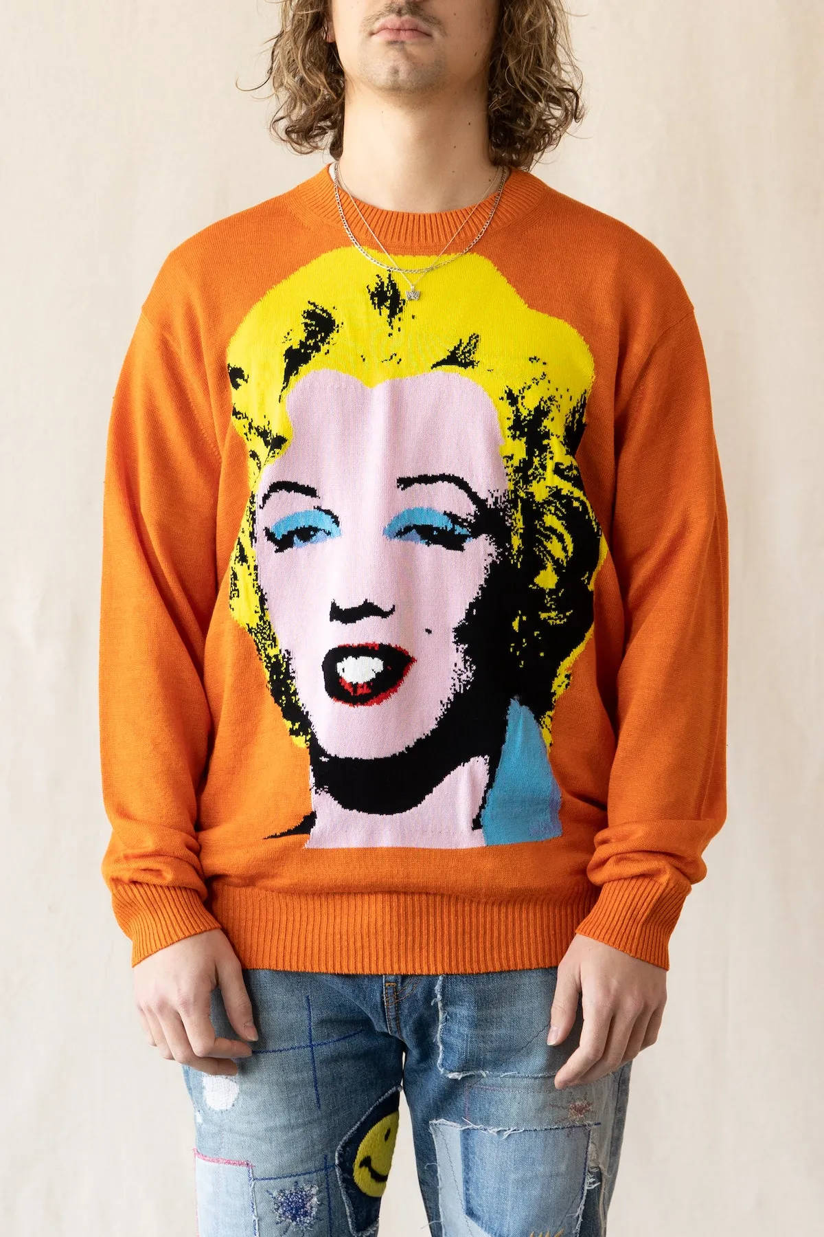 Marilyn Monroe Graphic Sweater - Orange