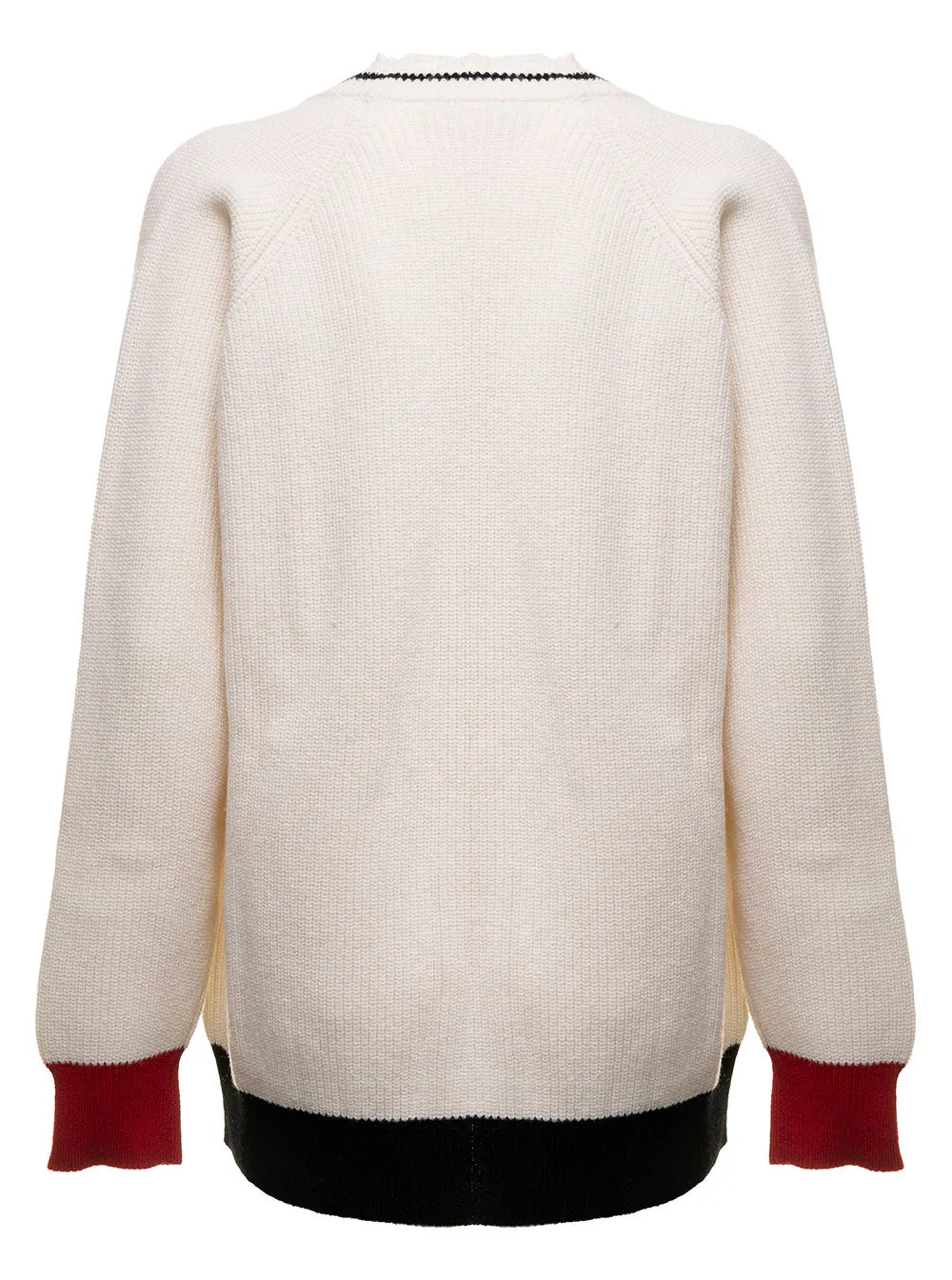 Marni Distressed Logo Patch Knit Cardigan