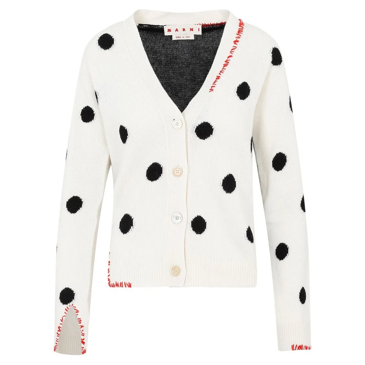 MARNI  |Dots Casual Style Wool Long Sleeves Cardigans