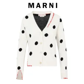 MARNI  |Dots Casual Style Wool Long Sleeves Cardigans