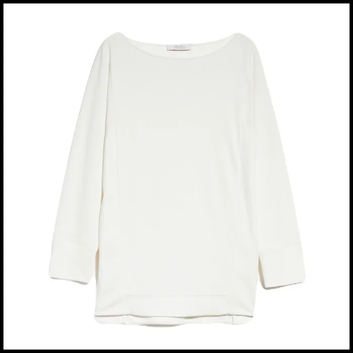 Max Mara LEISURE  |Nylon Long Sleeves Plain Cotton Tunics