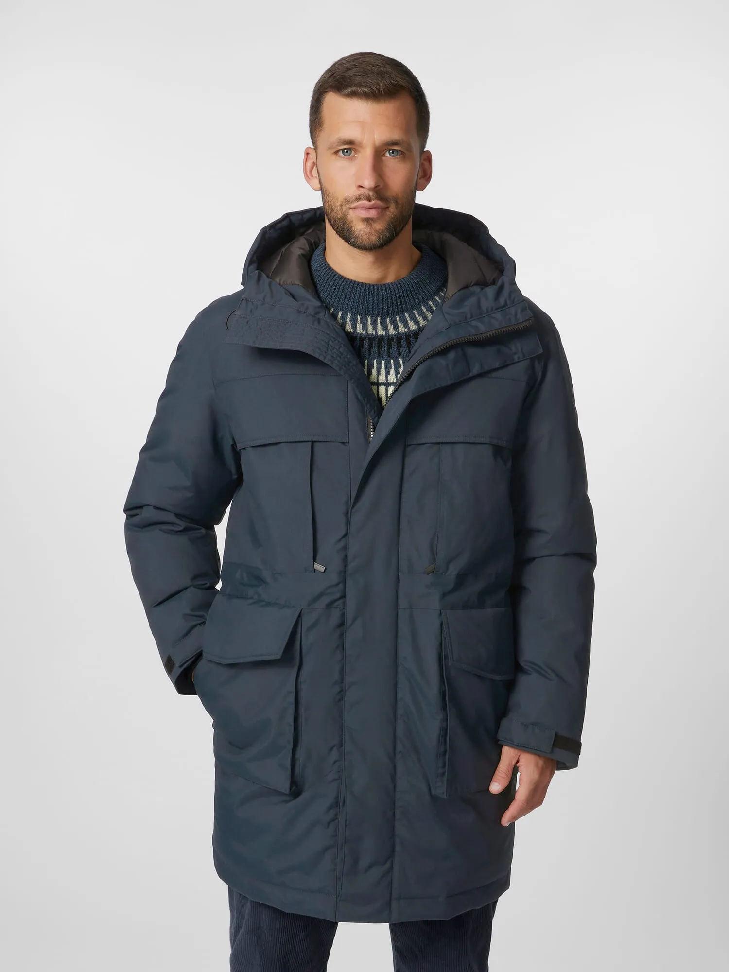 Men's hooded coat, Dark blue | Manufactum