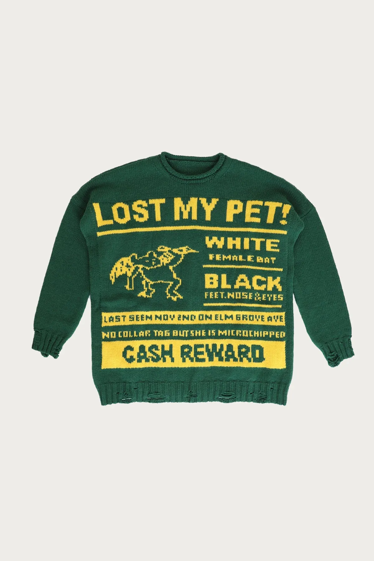 Missing Poster Crewneck Sweater - Green/Yellow