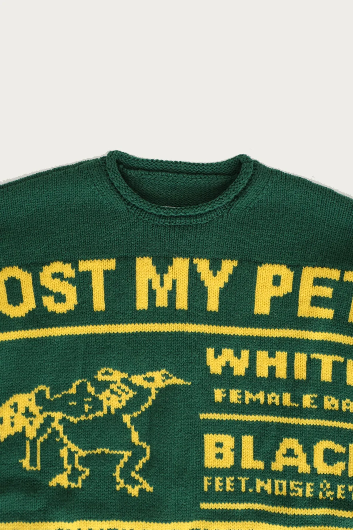 Missing Poster Crewneck Sweater - Green/Yellow