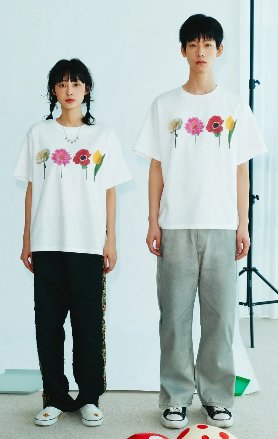 MISTER CHILD  |■MISTER CHILD■ FLOWER GARDEN T-SHIRTS white / unisex