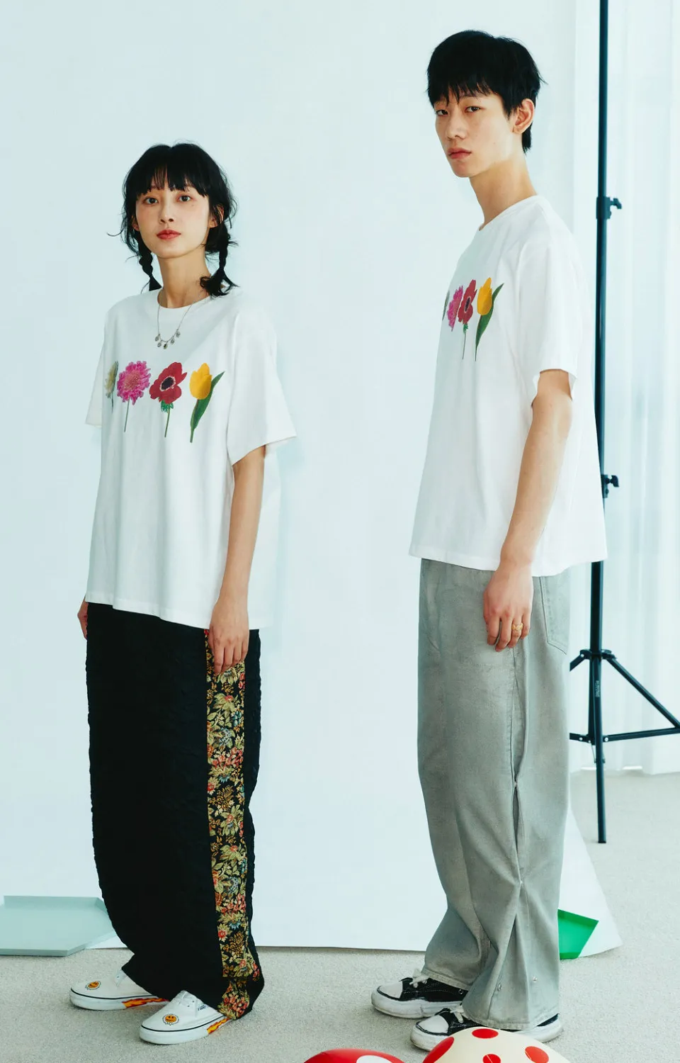 MISTER CHILD  |■MISTER CHILD■ FLOWER GARDEN T-SHIRTS white / unisex