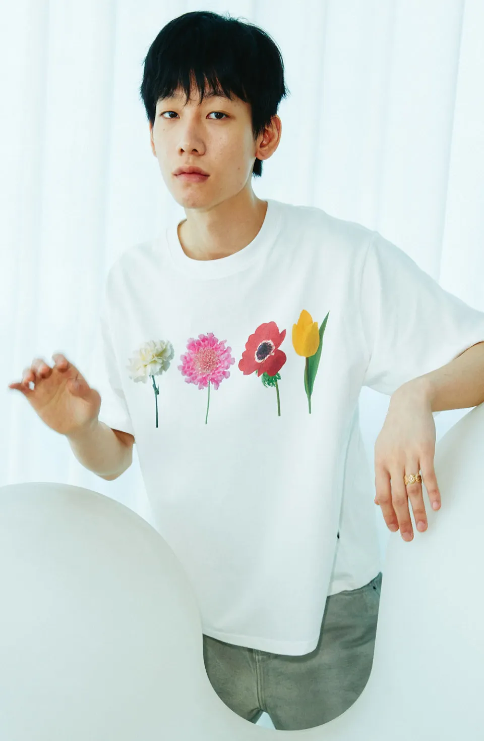 MISTER CHILD  |■MISTER CHILD■ FLOWER GARDEN T-SHIRTS white / unisex