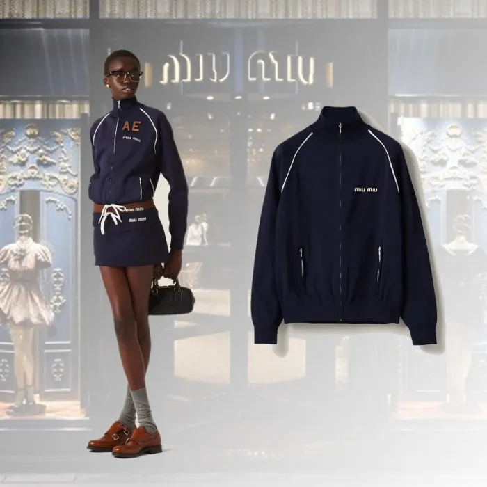 MiuMiu  |Casual Style Long Sleeves Elegant Style Logo