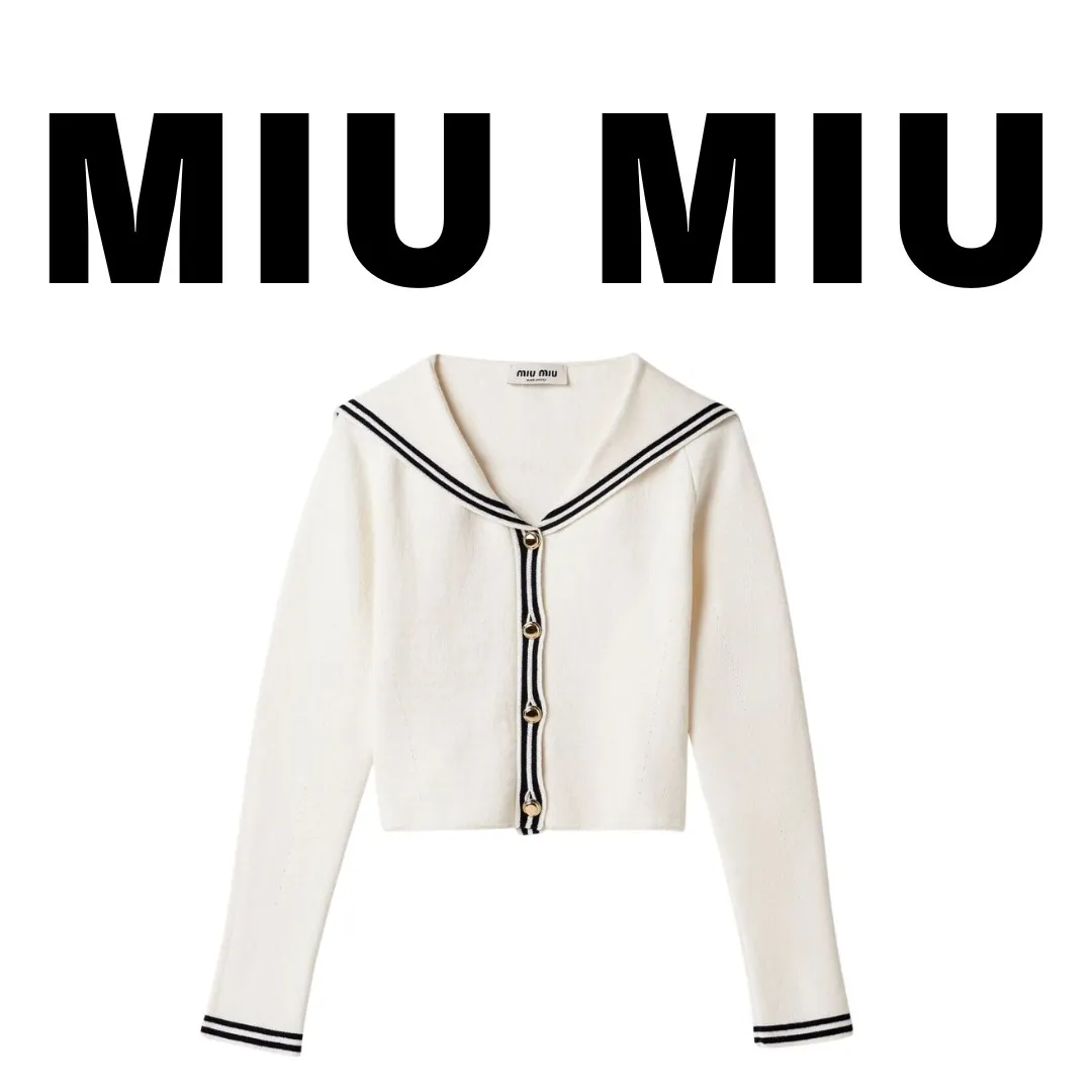 MiuMiu  |Casual Style Long Sleeves Plain Cotton Cardigans