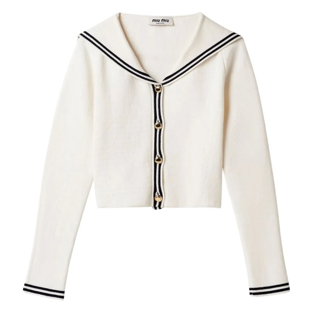 MiuMiu  |Casual Style Long Sleeves Plain Cotton Cardigans