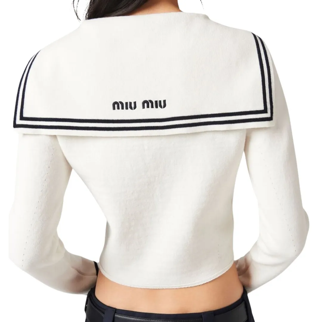 MiuMiu  |Casual Style Long Sleeves Plain Cotton Cardigans