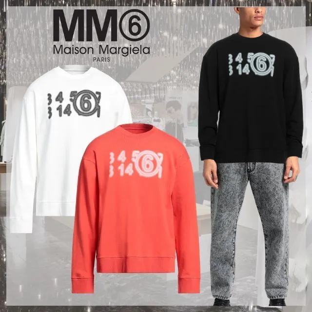 MM6 Maison Margiela  |Crew Neck Pullovers Unisex Street Style Long Sleeves Plain