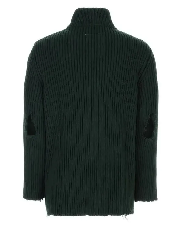 MM6 Maison Margiela  |Wool Long Sleeves Plain Cotton Sweaters