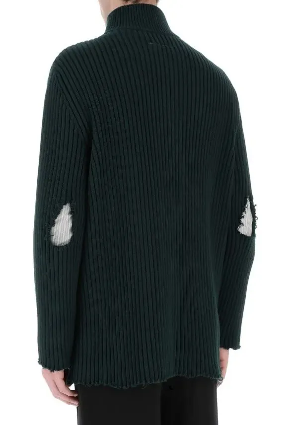 MM6 Maison Margiela  |Wool Long Sleeves Plain Cotton Sweaters