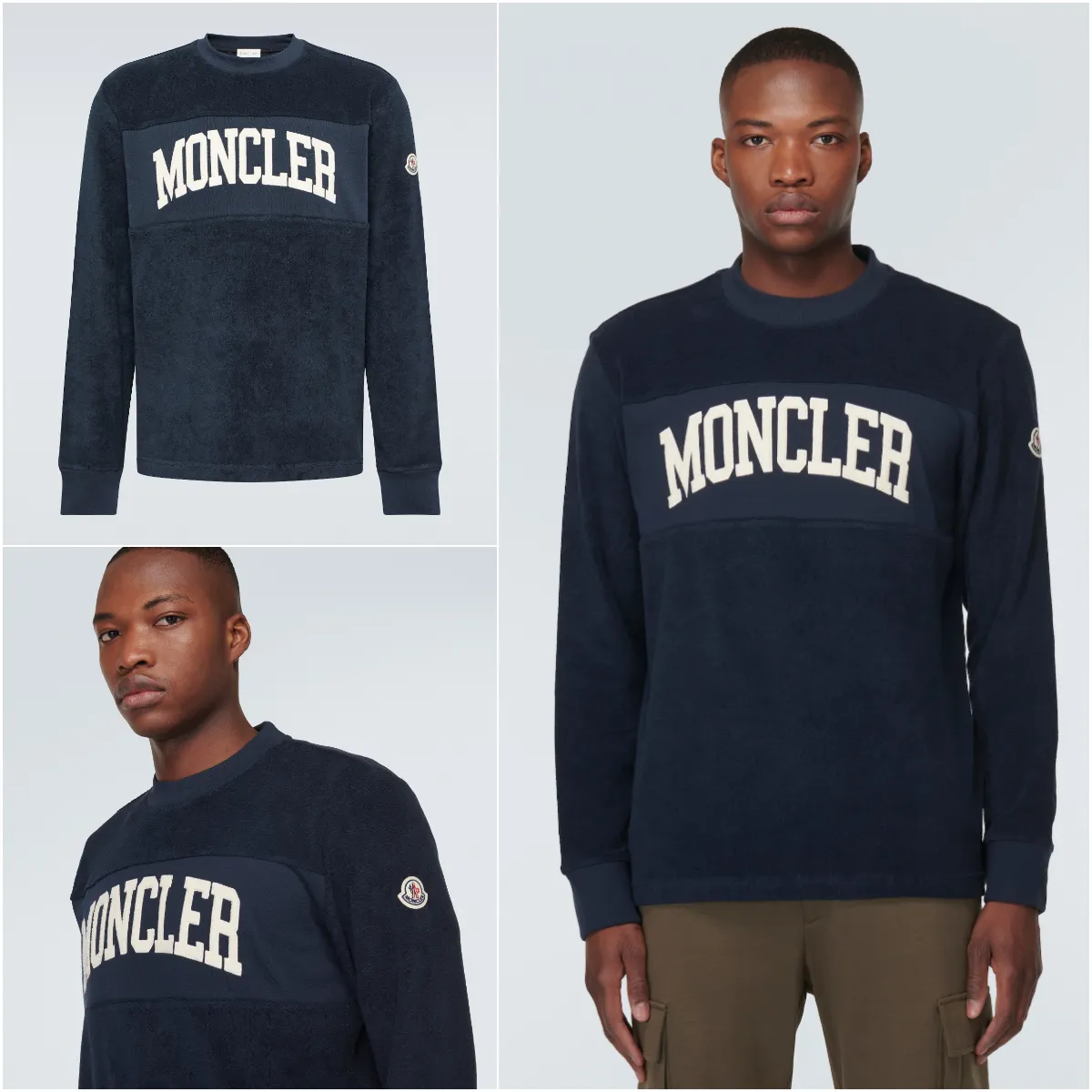 MONCLER  |Crew Neck Pullovers Wool Sweat Blended Fabrics Street Style