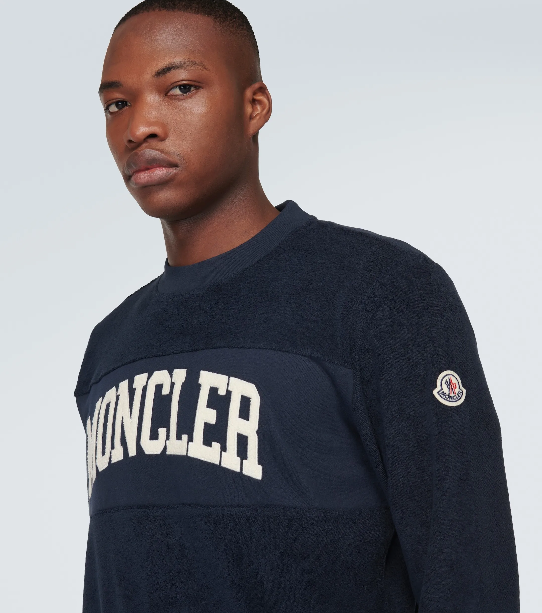 MONCLER  |Crew Neck Pullovers Wool Sweat Blended Fabrics Street Style