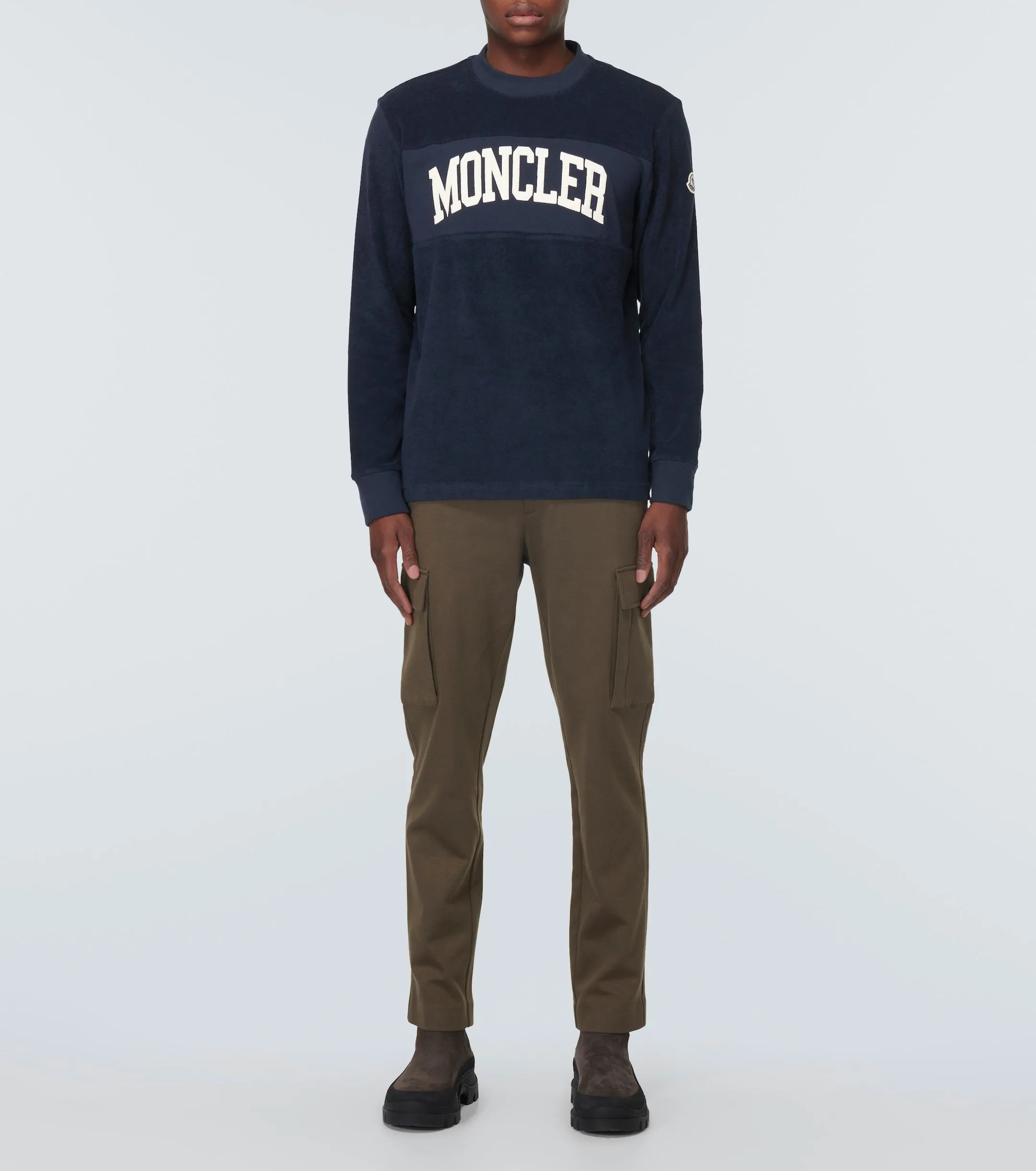 MONCLER  |Crew Neck Pullovers Wool Sweat Blended Fabrics Street Style