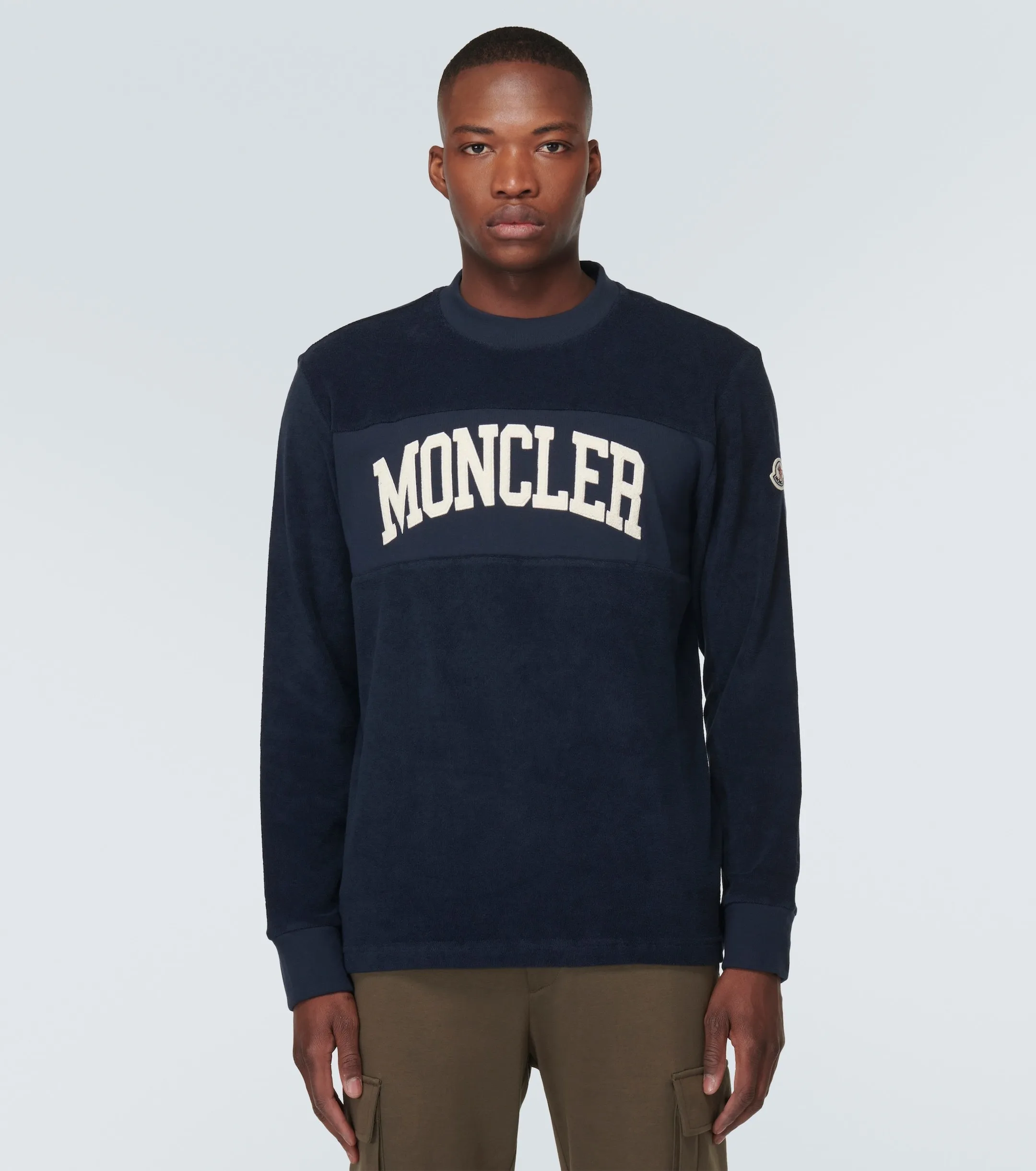 MONCLER  |Crew Neck Pullovers Wool Sweat Blended Fabrics Street Style