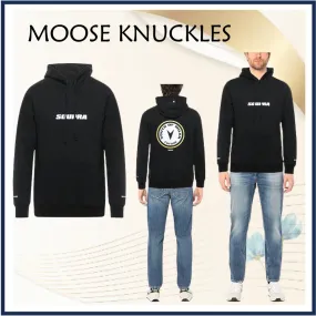 MOOSE KNUCKLES  |Sweat Long Sleeves Plain Logo Sweatshirts