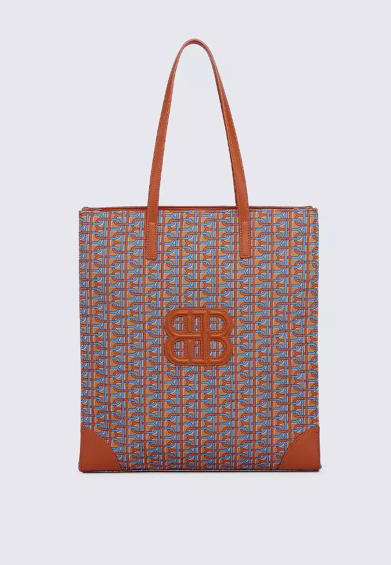 My Ballerine My Ballerine Melitta Printed Tote Bag In Apricot