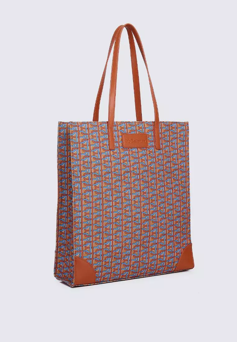 My Ballerine My Ballerine Melitta Printed Tote Bag In Apricot