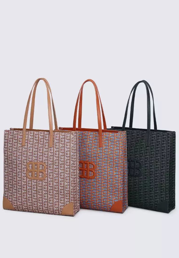 My Ballerine My Ballerine Melitta Printed Tote Bag In Apricot