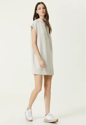 Network Hooded Mini Dress Beige