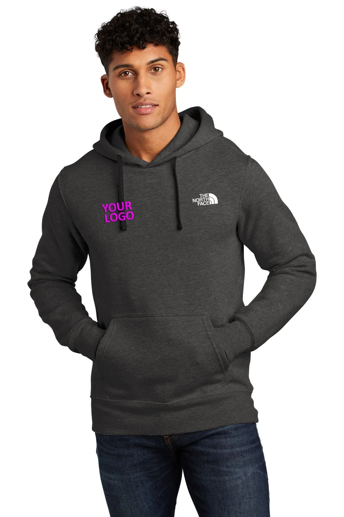 North Face Chest Logo Hoodie NF0A7V9B TNF Black Heather