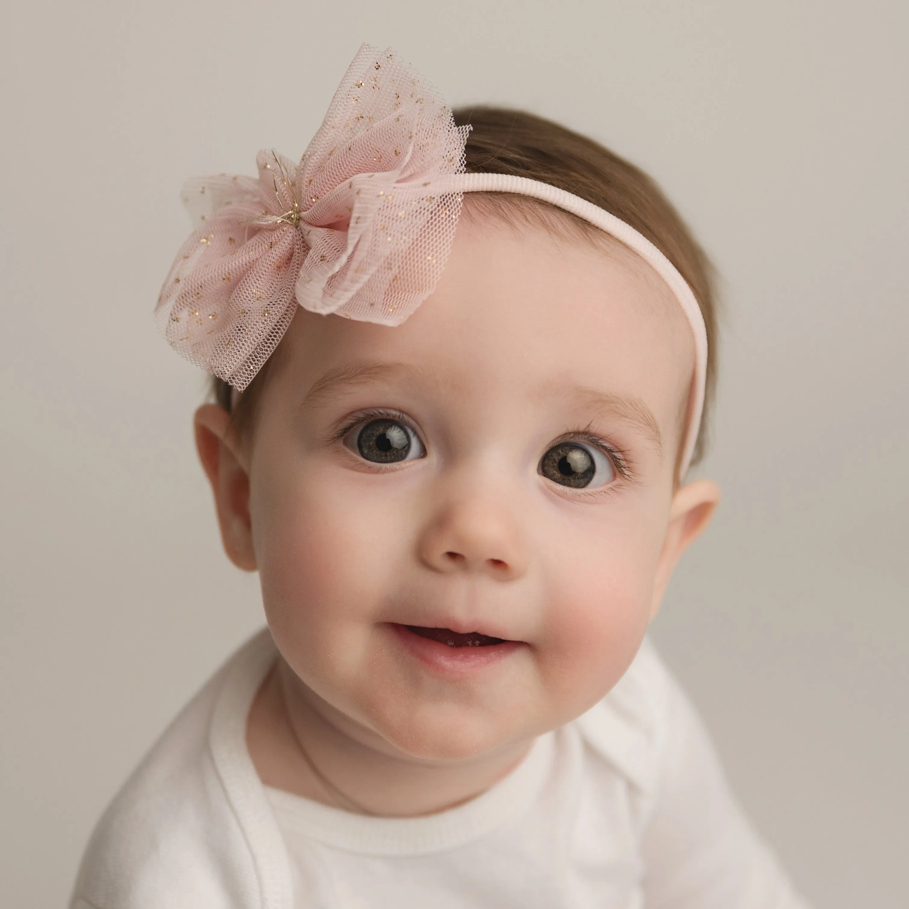 oh baby! Glinda Bow Nylon Headband - Light Pink