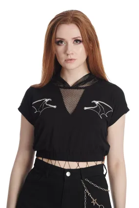 Ombra Net Hooded Crop Top