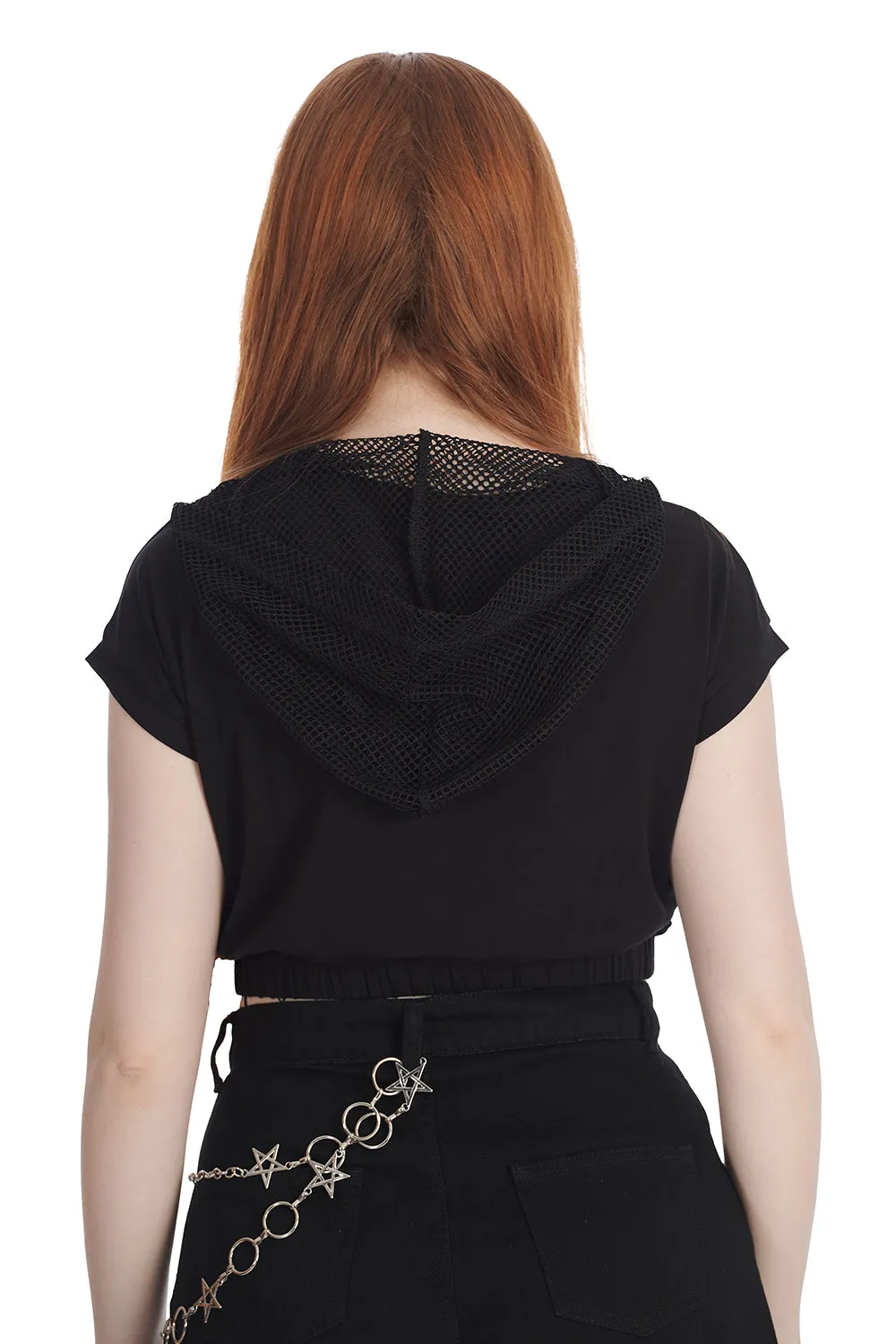 Ombra Net Hooded Crop Top