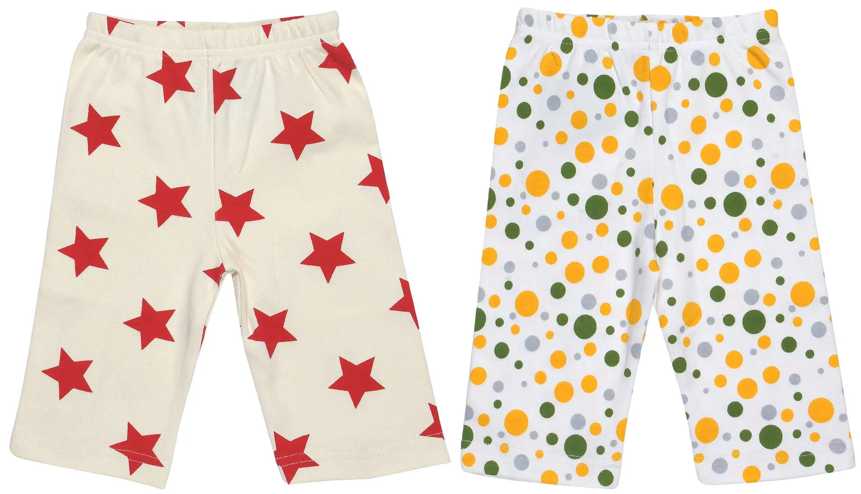 Organic Cotton Baby Pants GOTS (2 pack, Star/Dot)