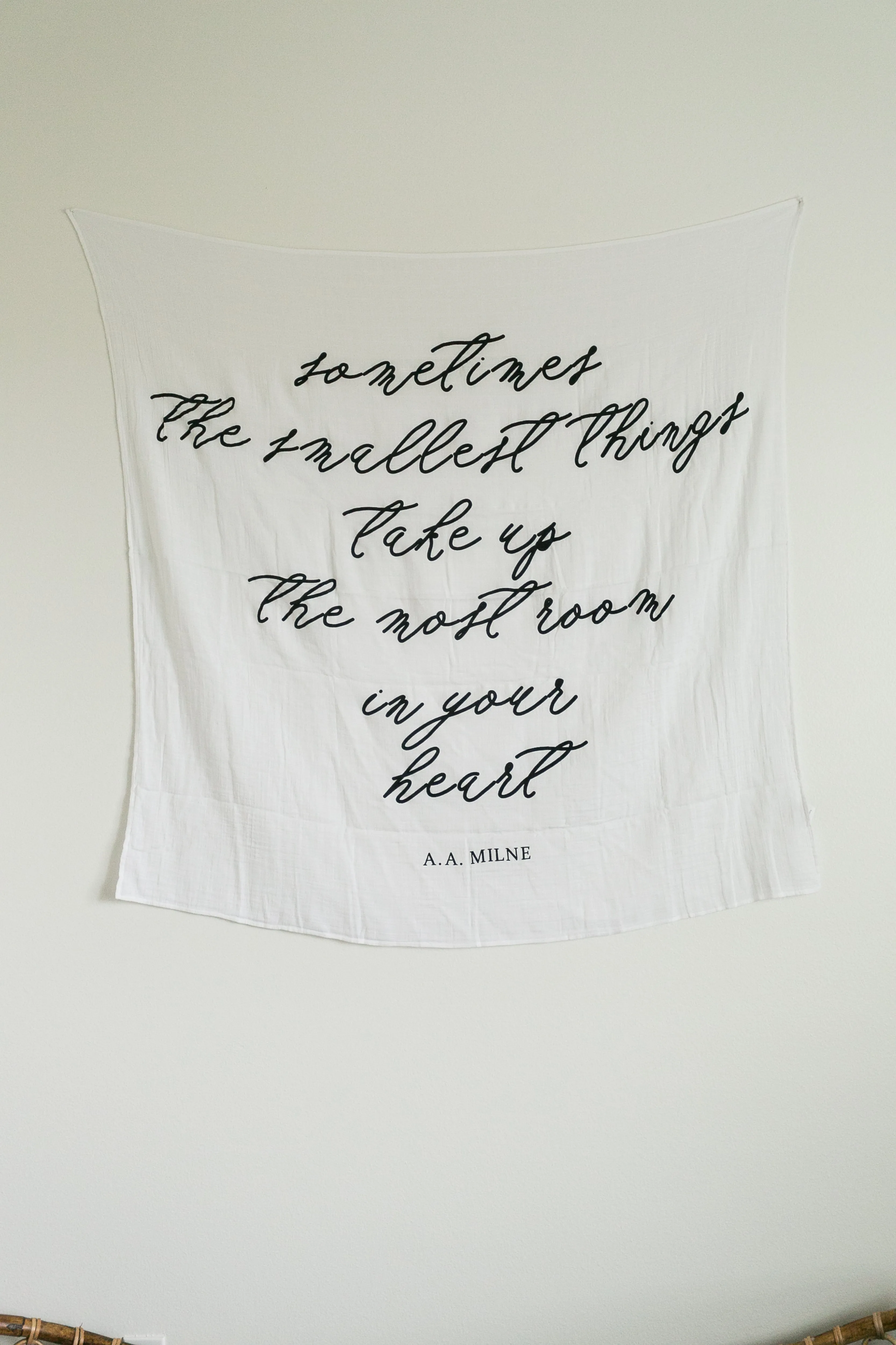 Organic Swaddle + Wall Art - Sometimes the smallest things