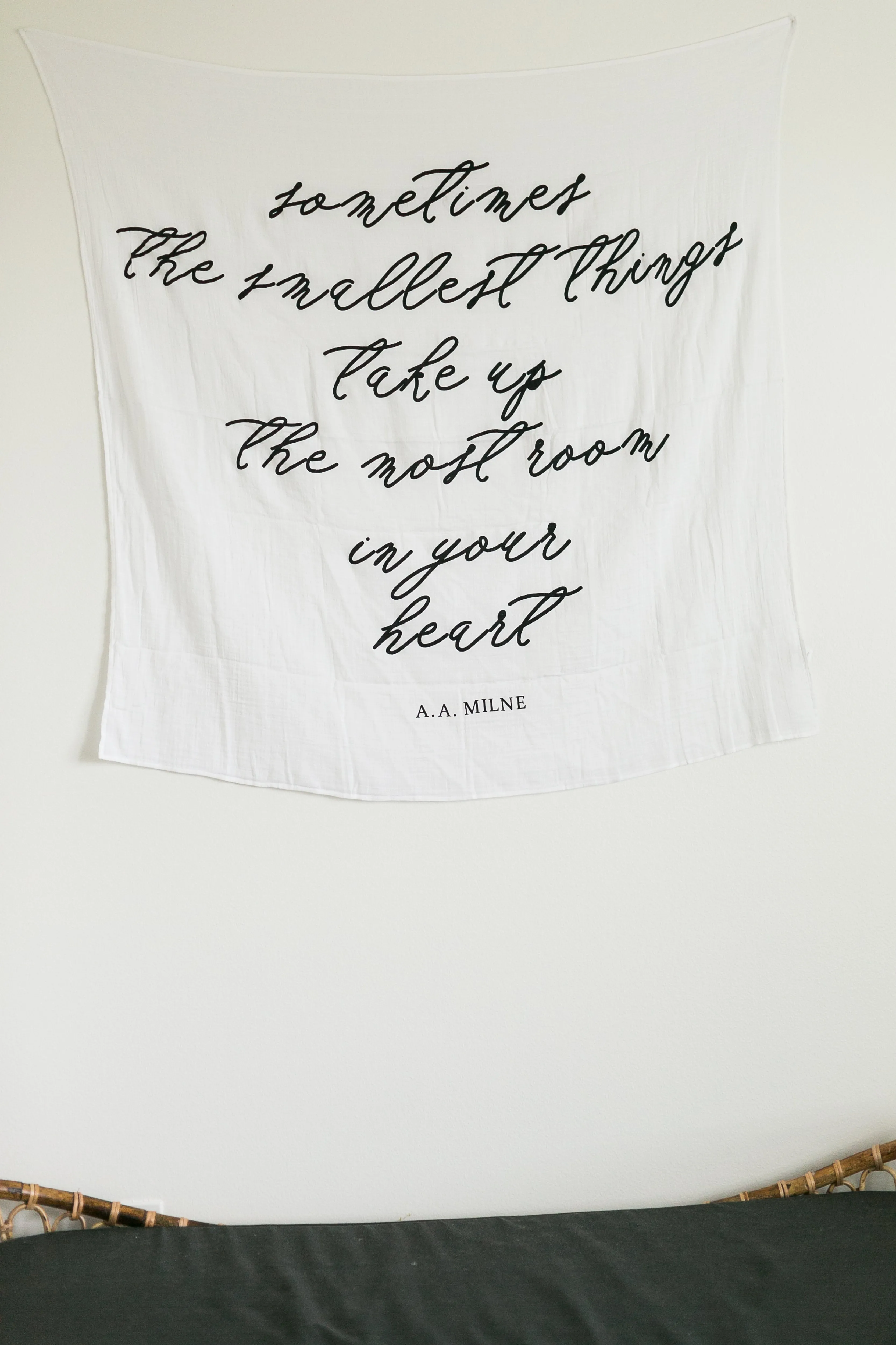 Organic Swaddle + Wall Art - Sometimes the smallest things