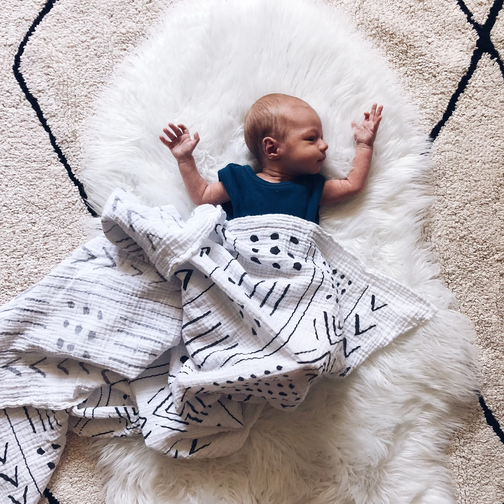 Organic Swaddle -  Mud Cloth 