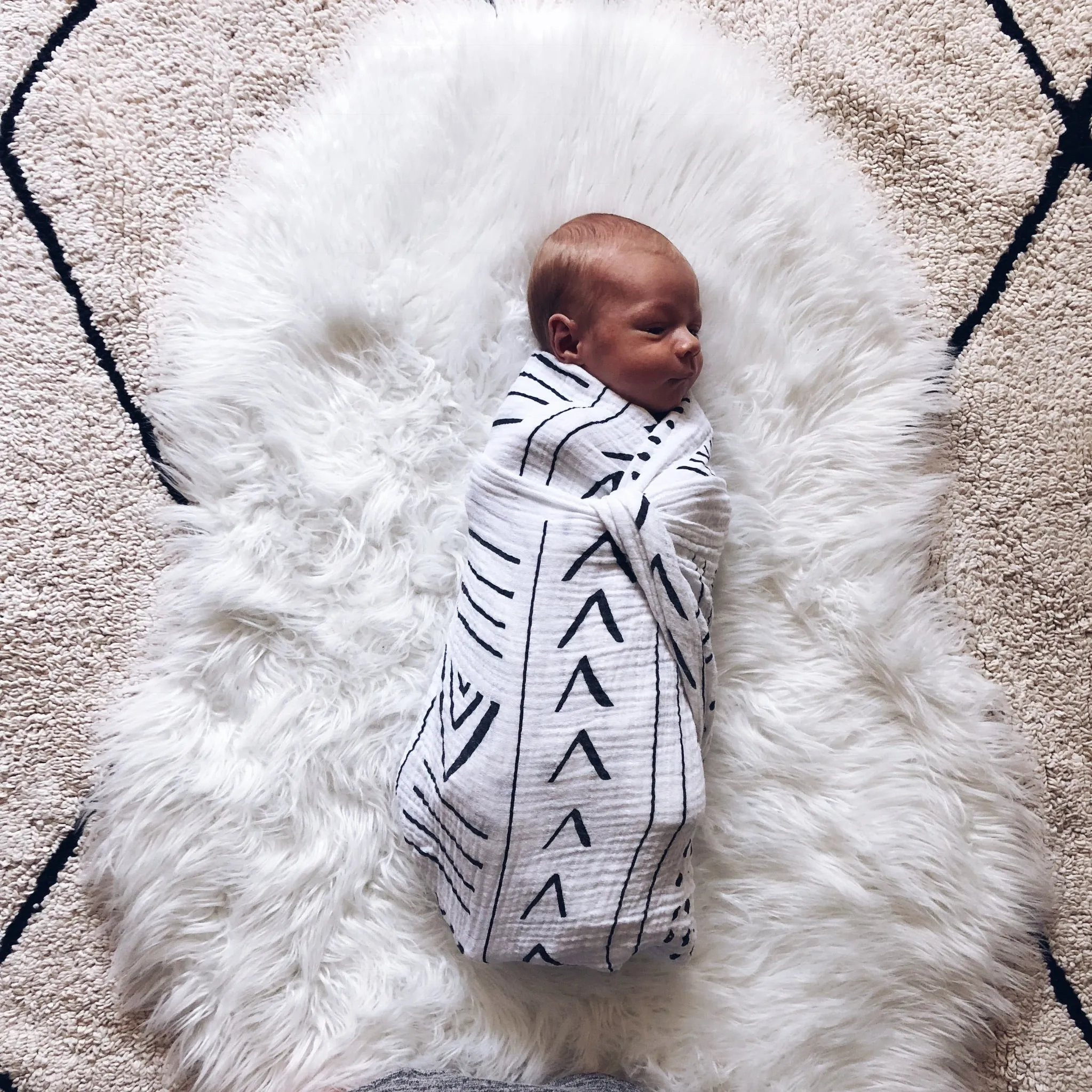 Organic Swaddle -  Mud Cloth 