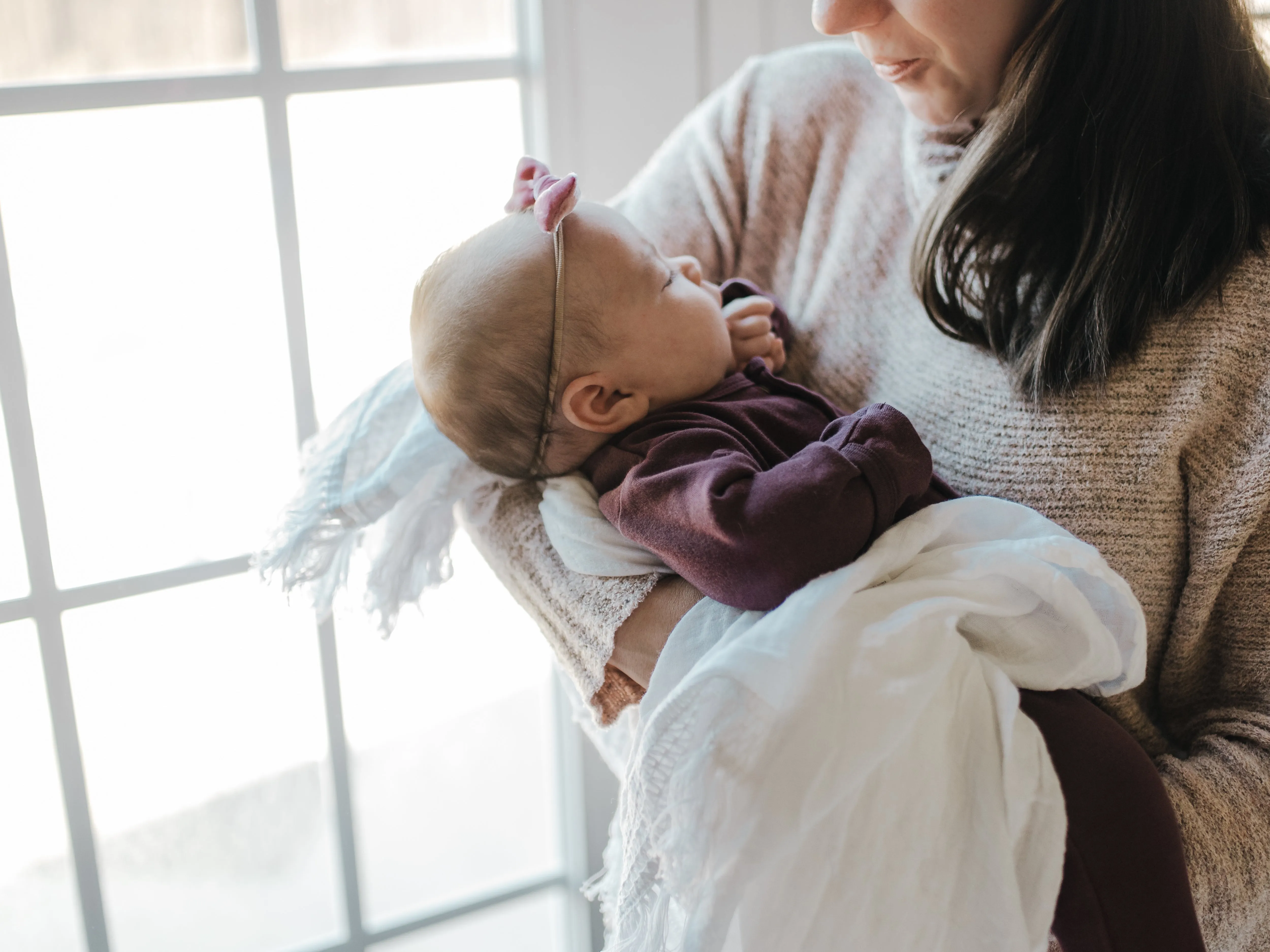 Organic Swaddle -   White Fringe